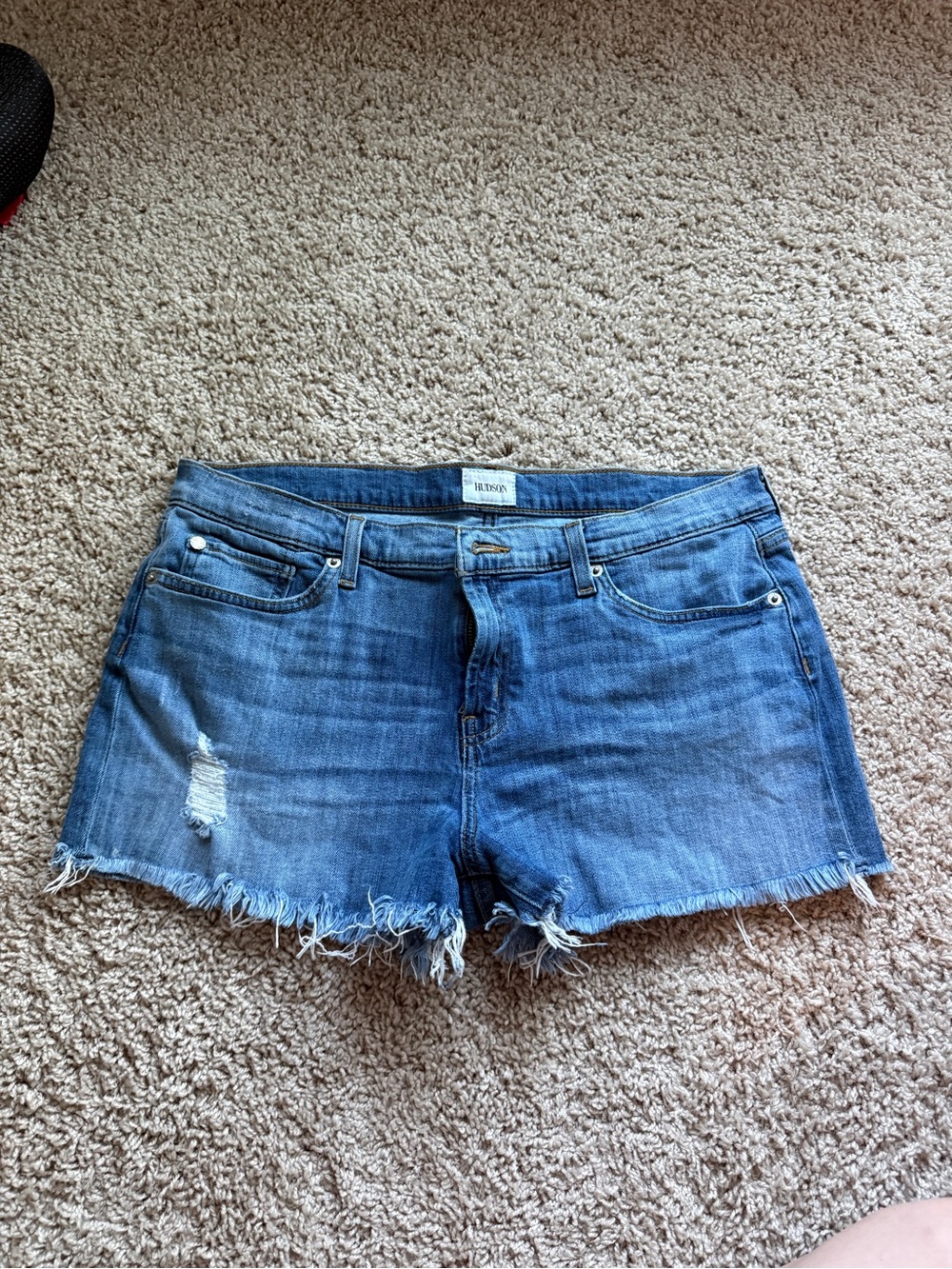 Hudson Jeans Blue Distressed Denim Cutoff Shorts